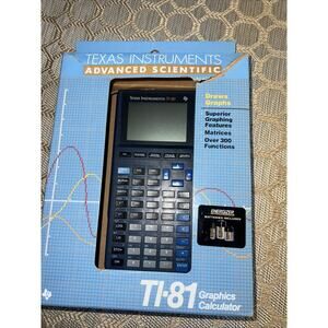 Vintage Texas Instruments TI-81 Graphing Calculator w/ Cover Tested And Works